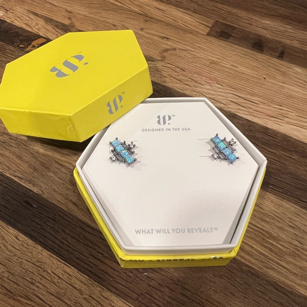 Lab grown frosted fire opal earrings